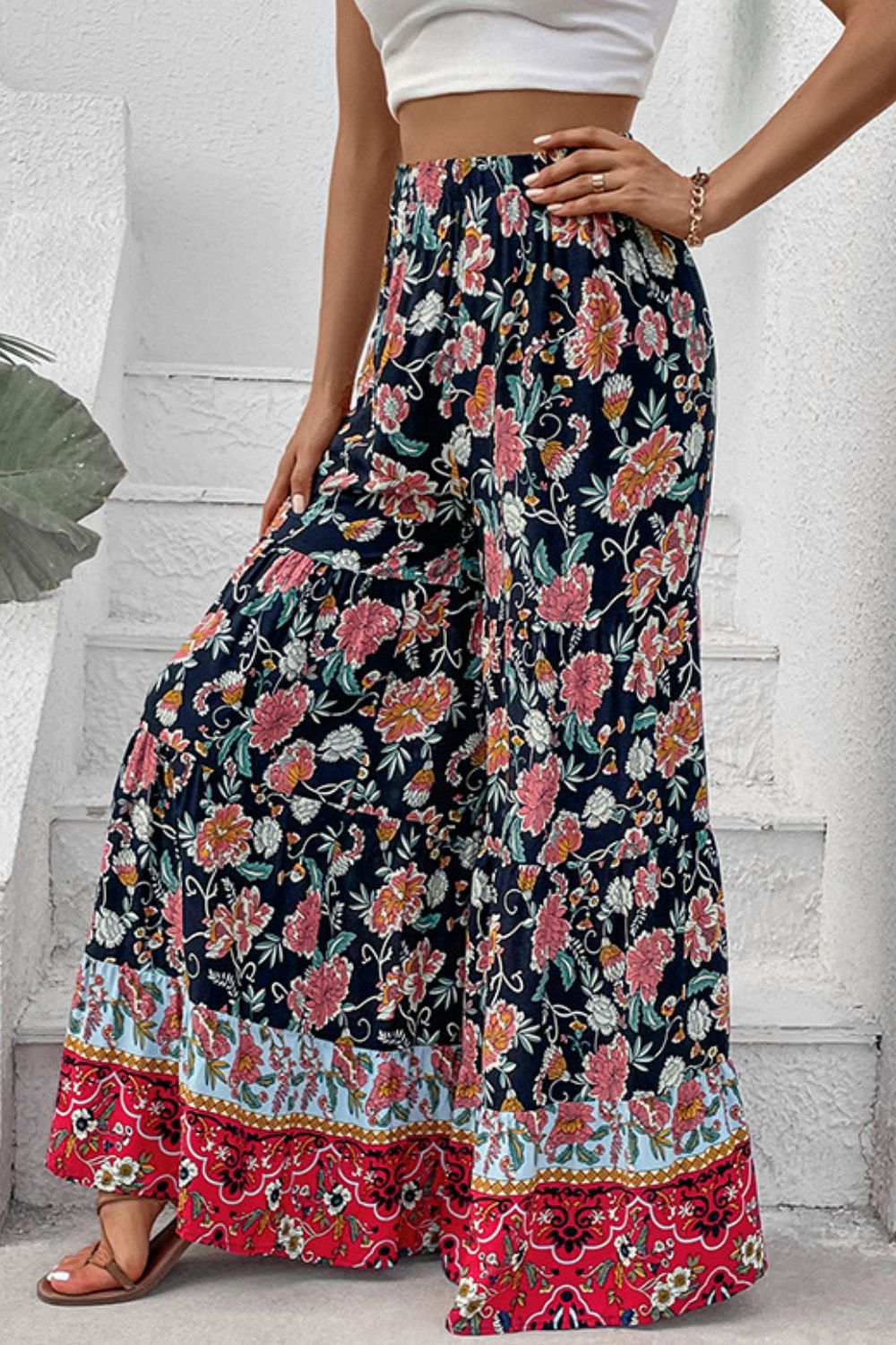 Floral High Waist Palazzo Pants at Kamakhyaa by Trendsi. This item is Hundredth, Ship From Overseas, Trendsi