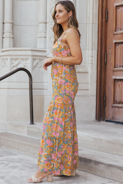 Floral Spaghetti Strap Wide Leg Jumpsuit at Kamakhyaa by Trendsi. This item is Ship From Overseas, SYNZ, Trendsi