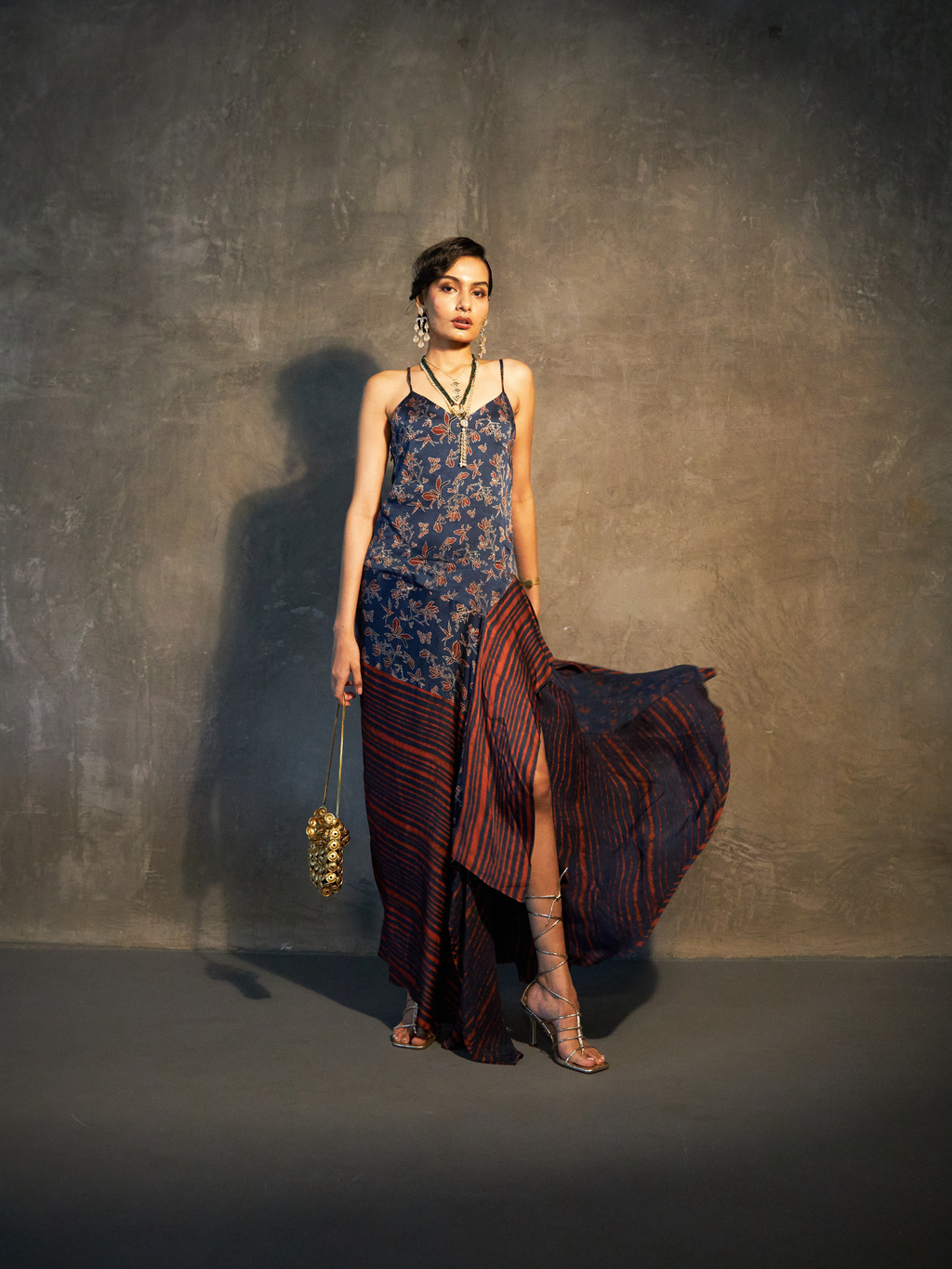 Flutter Dress at Kamakhyaa by Anushé Pirani. This item is Bloom After Dark by Anushe Pirani, Dresses, Midnight Blueprint, Tops & Shirts, Under $50, Woman co-ord sets, Womenswear