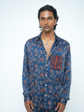 Flutter & Flow Shirt at Kamakhyaa by Anushé Pirani. This item is Bloom After Dark by Anushe Pirani, Menswear, Midnight Blueprint, T-Shirts & Shirts, Tops & Shirts