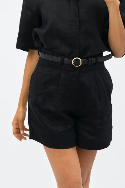 French Riviera  - Mom Shorts - Licorice