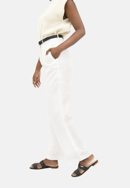 French Riviera - Wide Leg Pants - Porcelain at Kamakhyaa by 1 People. This item is Made from Natural Materials