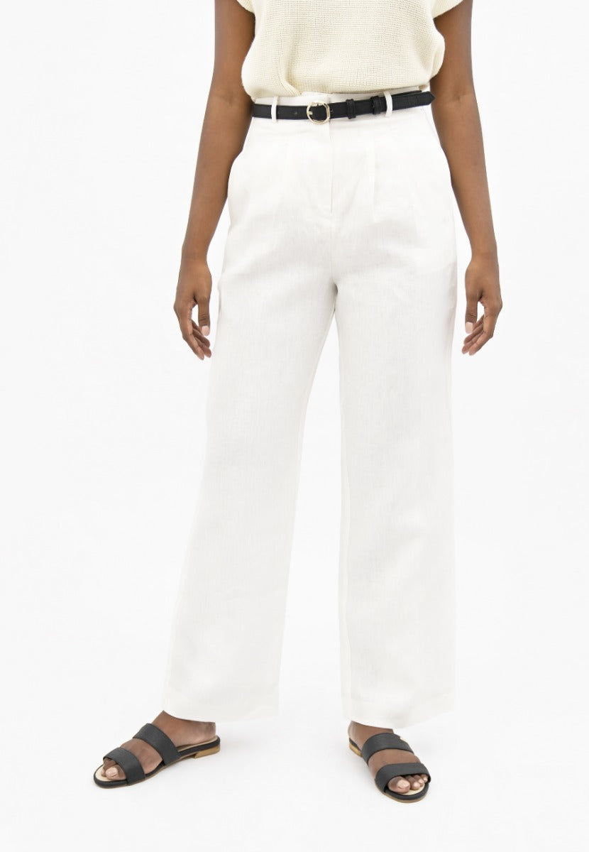 French Riviera - Wide Leg Pants - Porcelain at Kamakhyaa by 1 People. This item is Made from Natural Materials