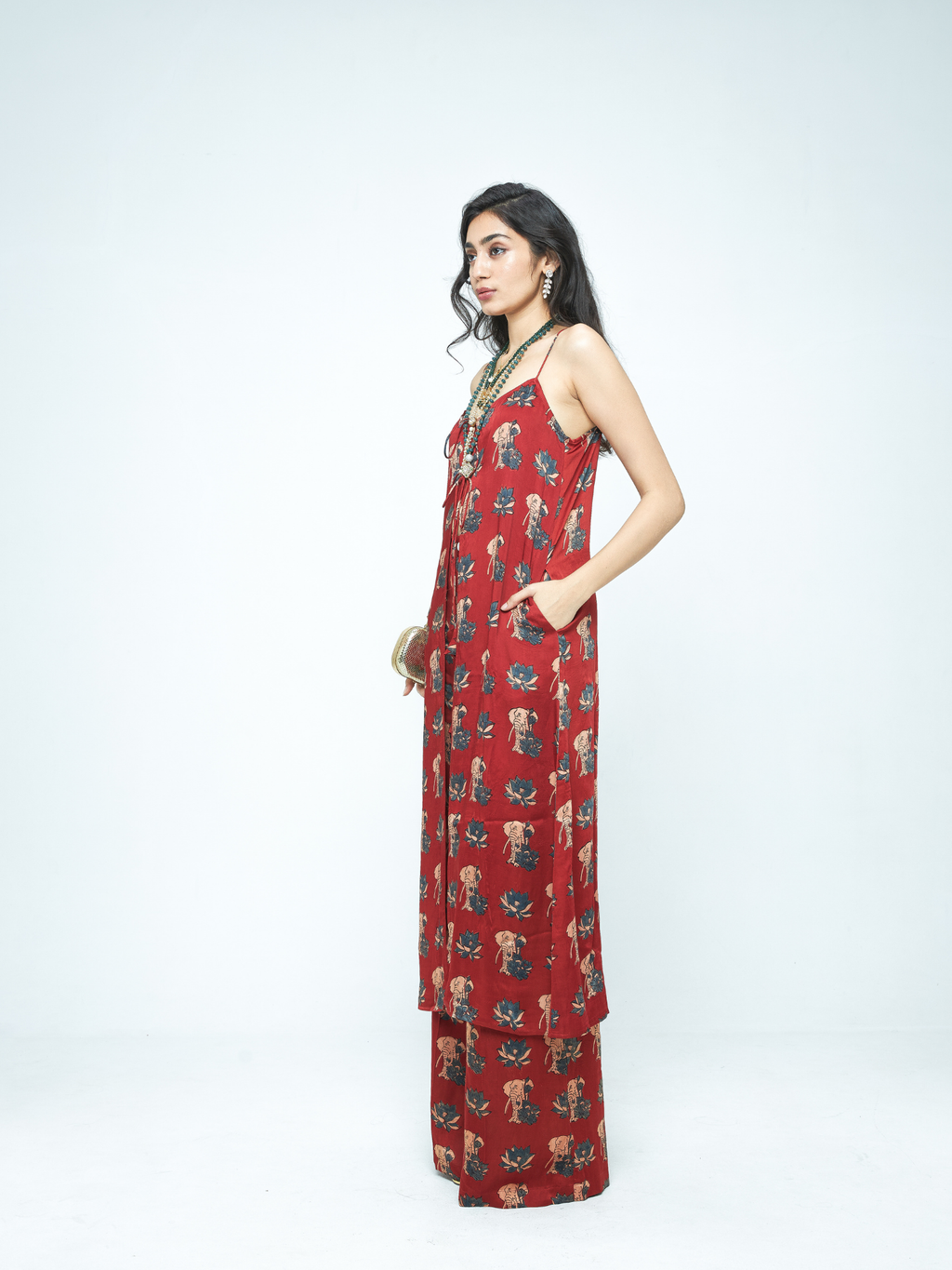 Gentle Tunic at Kamakhyaa by Anushé Pirani. This item is Bloom After Dark by Anushe Pirani, Midnight Blueprint, Tops & Shirts, Under $50, Woman co-ord sets, Womenswear
