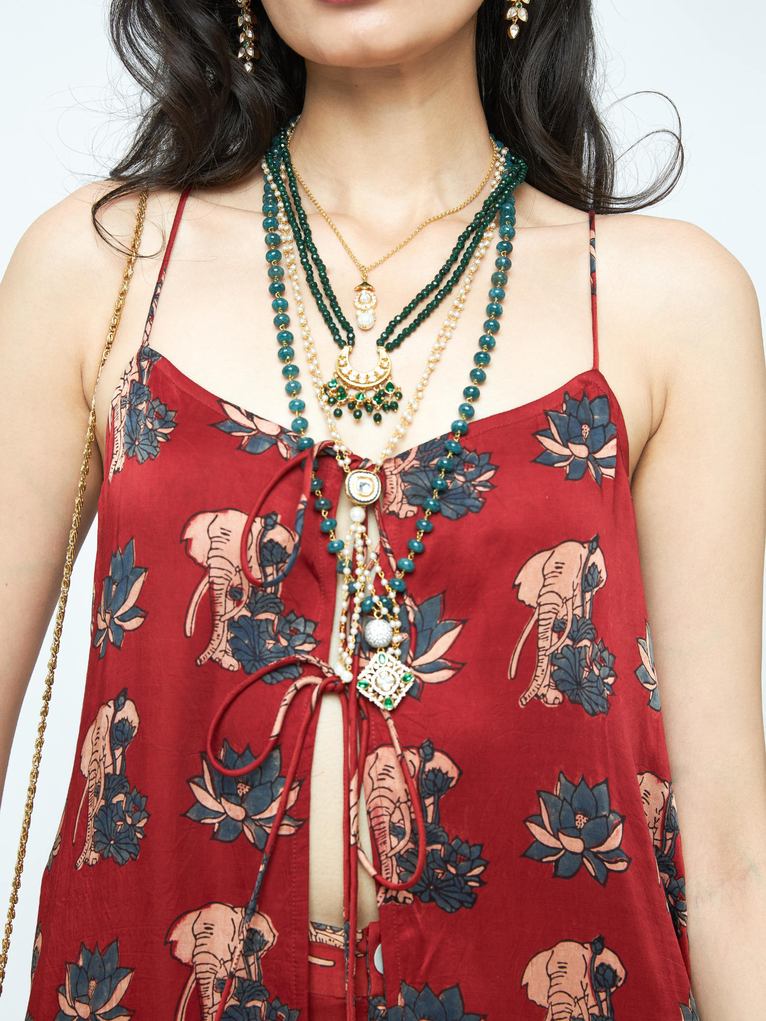 Gentle Tunic at Kamakhyaa by Anushé Pirani. This item is Bloom After Dark by Anushe Pirani, Midnight Blueprint, Tops & Shirts, Under $50, Woman co-ord sets, Womenswear