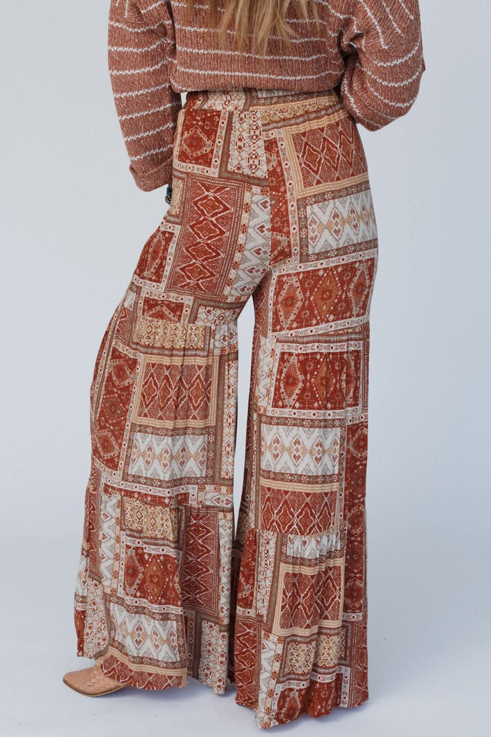 Geometric High Waist Wide Leg Pants at Kamakhyaa by Trendsi. This item is Ship From Overseas, SYNZ, Trendsi