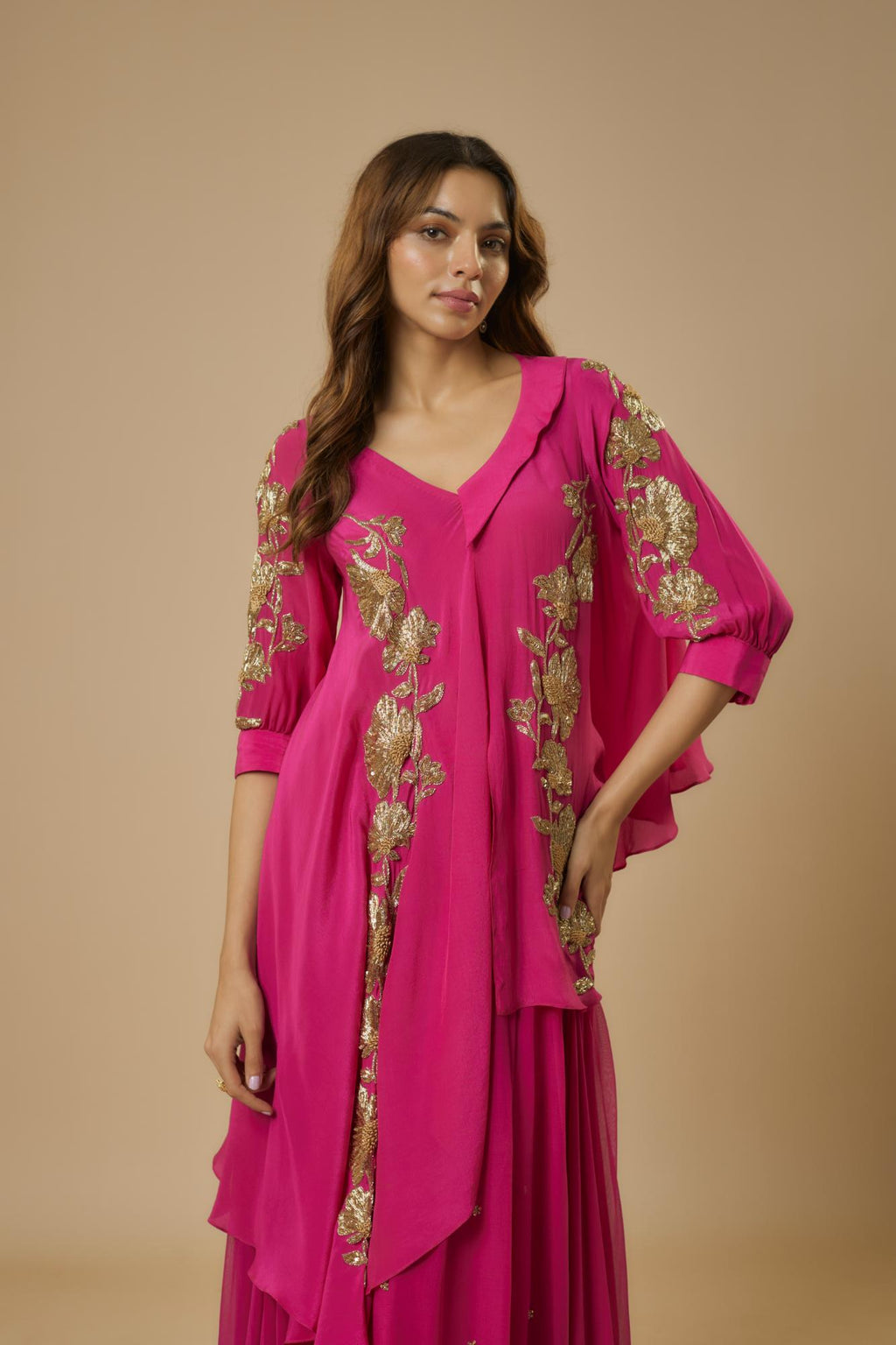 Georgette Pink Embroidered Set at Kamakhyaa by Ewoke. This item is Georgette, Nostalgia's Thread by Ewoke, sustainable fashion