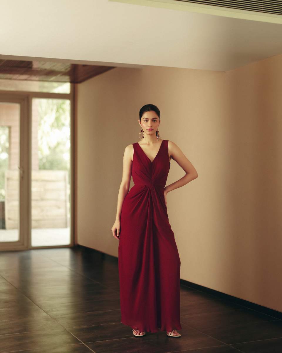 Georgette Purple Georgette Jumpsuit at Kamakhyaa by Ewoke. This item is Georgette, Jumpsuits, Nostalgia's Thread by Ewoke