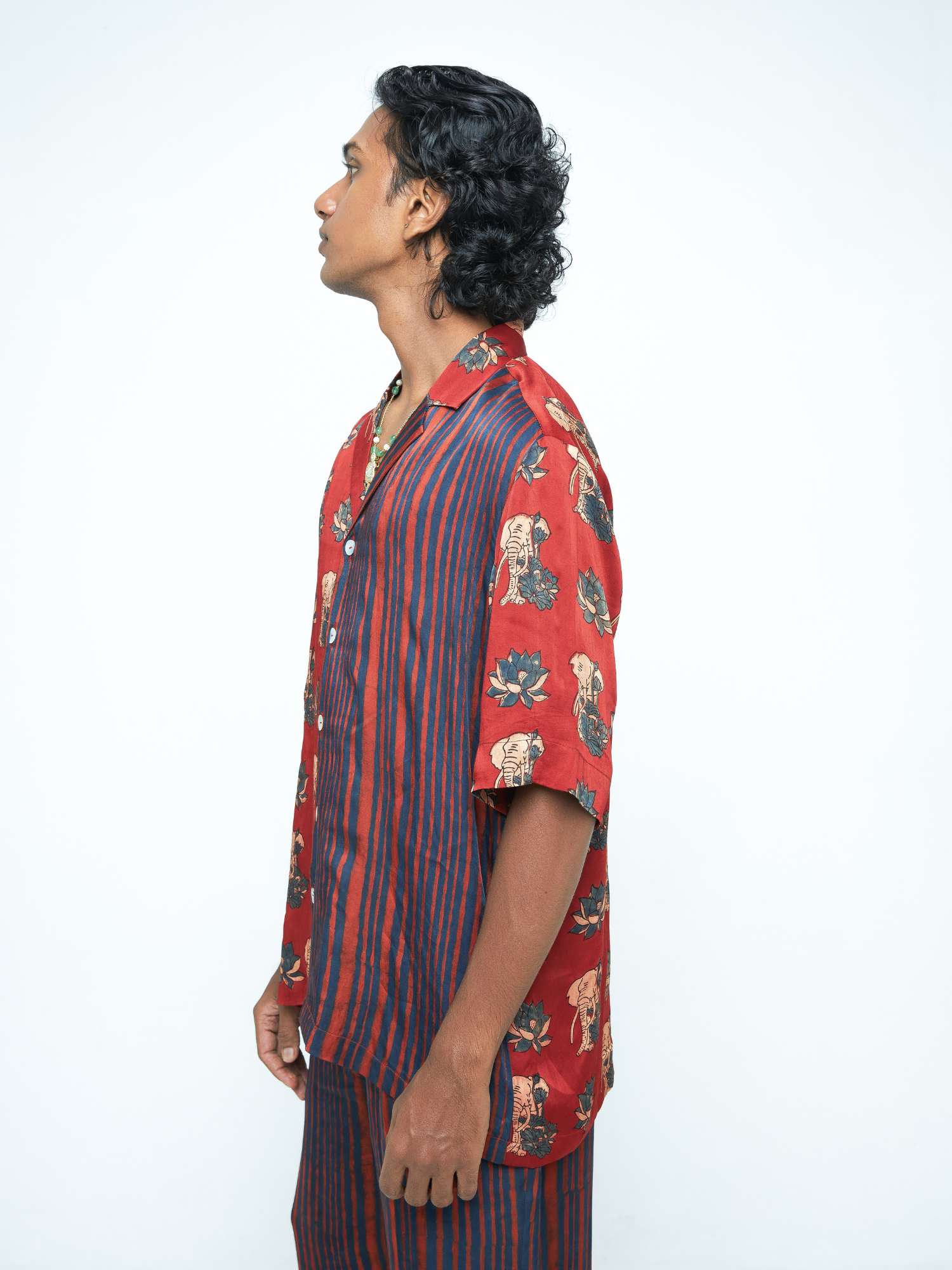 Giant Lotus Shirt at Kamakhyaa by Anushé Pirani. This item is Bloom After Dark by Anushe Pirani, Menswear, Midnight Blueprint, T-Shirts & Shirts, Tops & Shirts, Under $50