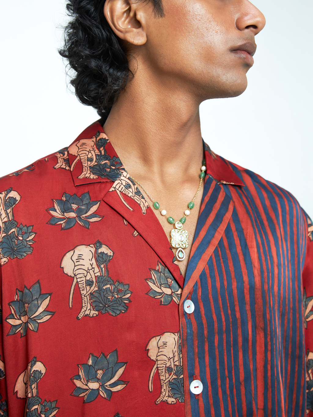 Giant Lotus Shirt at Kamakhyaa by Anushé Pirani. This item is Bloom After Dark by Anushe Pirani, Menswear, Midnight Blueprint, T-Shirts & Shirts, Tops & Shirts, Under $50