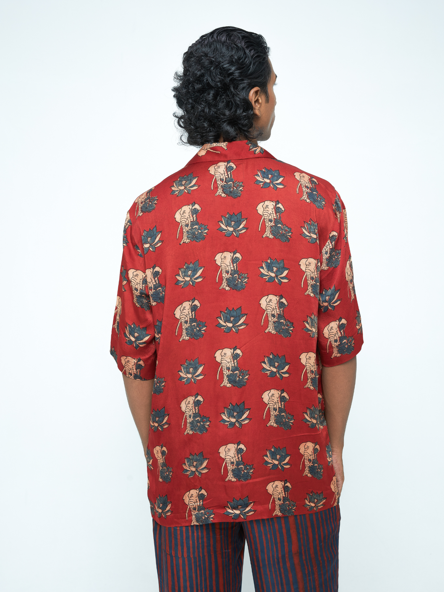 Giant Lotus Shirt at Kamakhyaa by Anushé Pirani. This item is Bloom After Dark by Anushe Pirani, Menswear, Midnight Blueprint, T-Shirts & Shirts, Tops & Shirts, Under $50