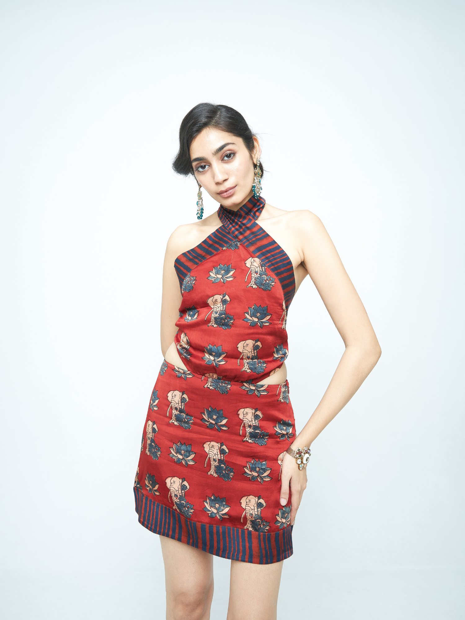 Giant Mini at Kamakhyaa by Anushé Pirani. This item is Bloom After Dark by Anushe Pirani, Dresses, Midnight Blueprint, Tops & Shirts, Woman co-ord sets, Womenswear