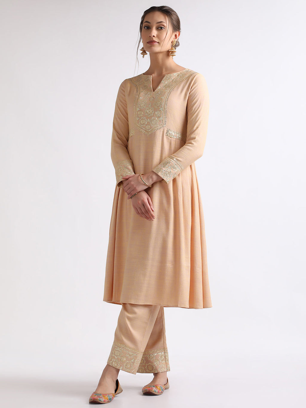 Gold Silk Organza Kurta Set with Dupatta at Kamakhyaa by RoohbyRidhimaa. This item is Cotton, Dupattas, Festive Wear, Gold, Gotta Embroidery, Kurta Set with Dupattas, Kurta Sets, Organza, Relaxed Fit, Silk, Silk Organza, Toxin free