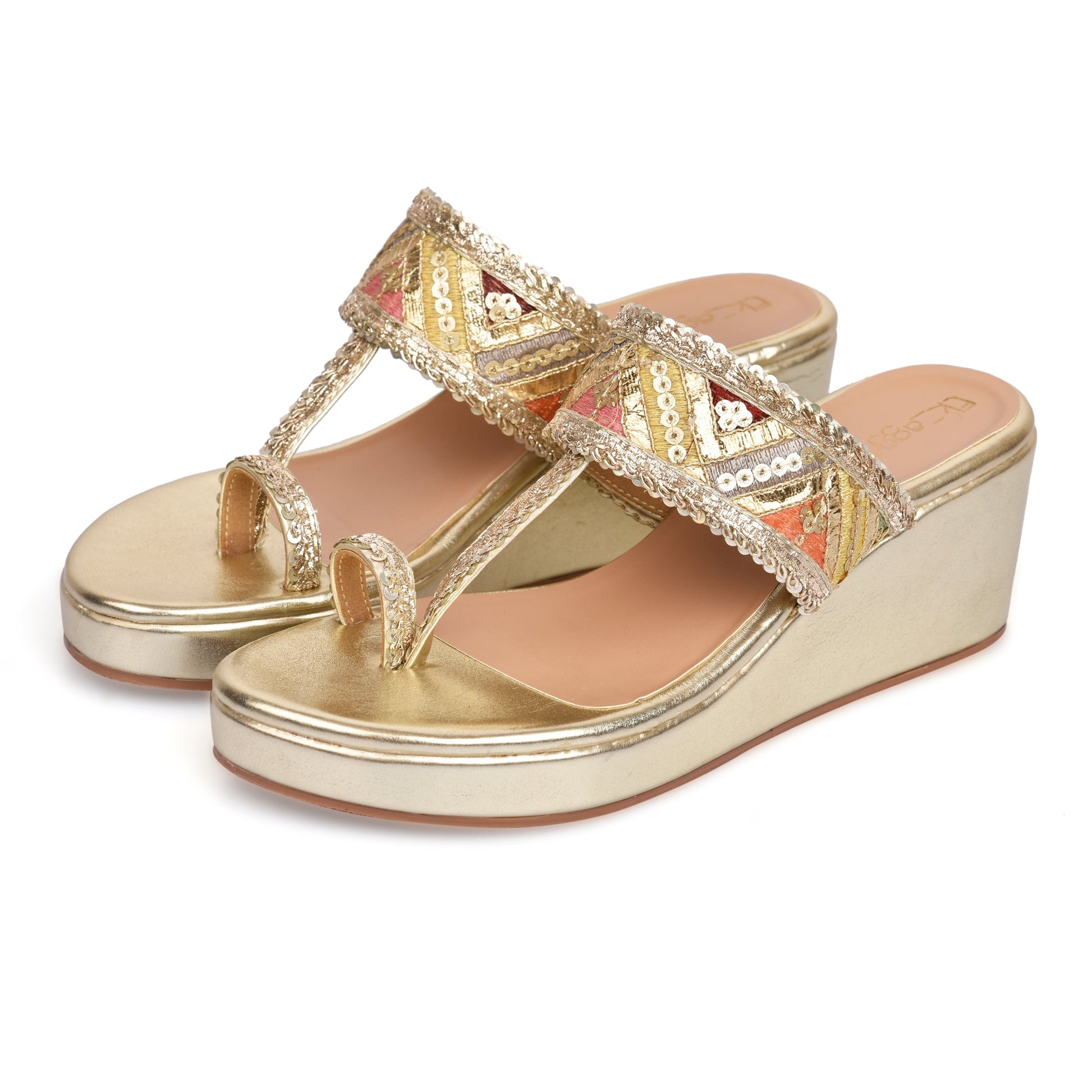 Gold Wedges at Kamakhyaa by EK_agga. This item is heels, wedges