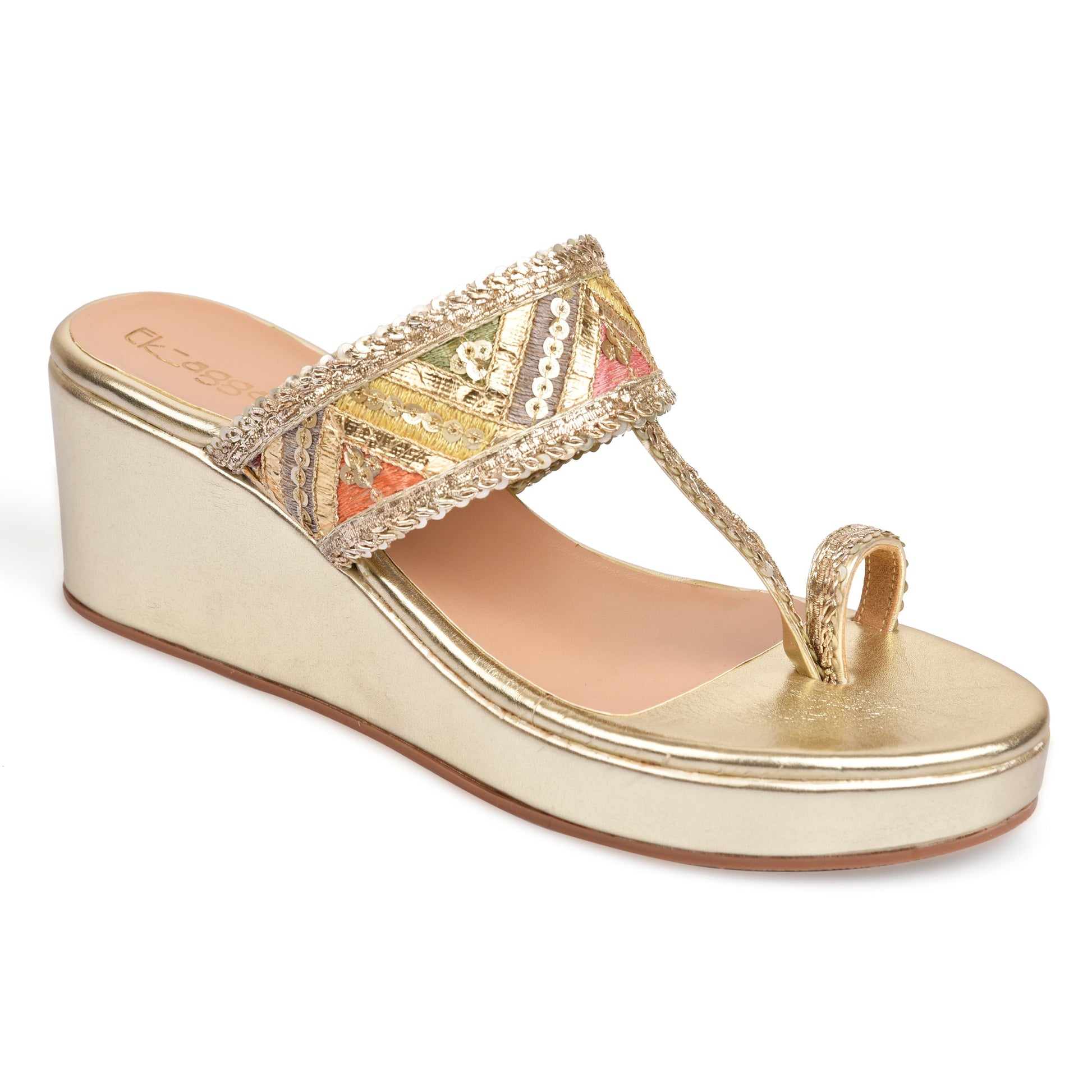 Gold Wedges at Kamakhyaa by EK_agga. This item is heels, wedges