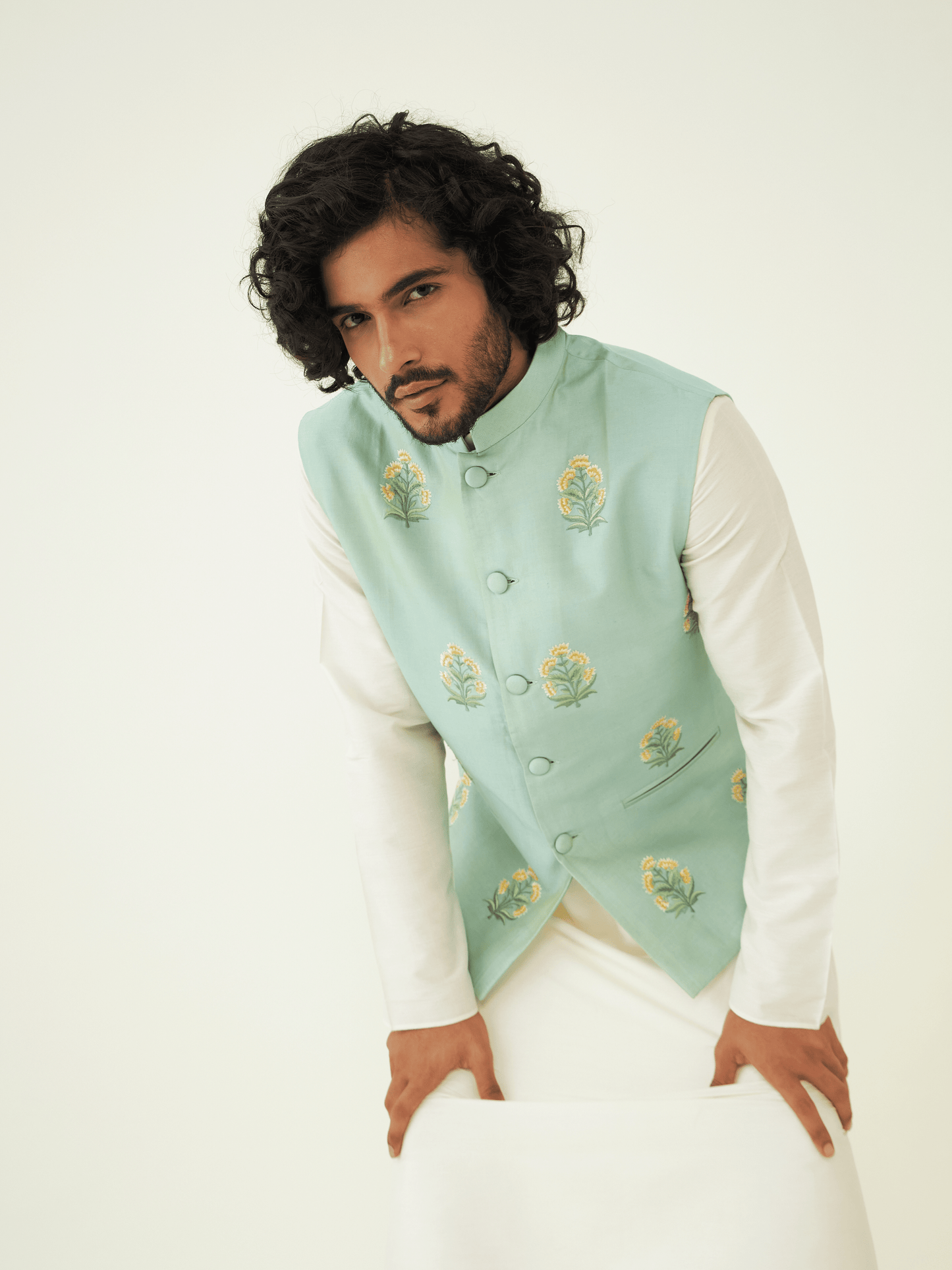 Green Festive Wear Silk Jacket at Kamakhyaa by RoohbyRidhimaa. This item is Chanderi Silk, Festive Wear, Green, Jackets, Men Jackets, Menswear By RoohbyRidhimaa, Qala By RoohbyRidhimaa, Regular Fit, Resham Embroidered, Silk Chanderi