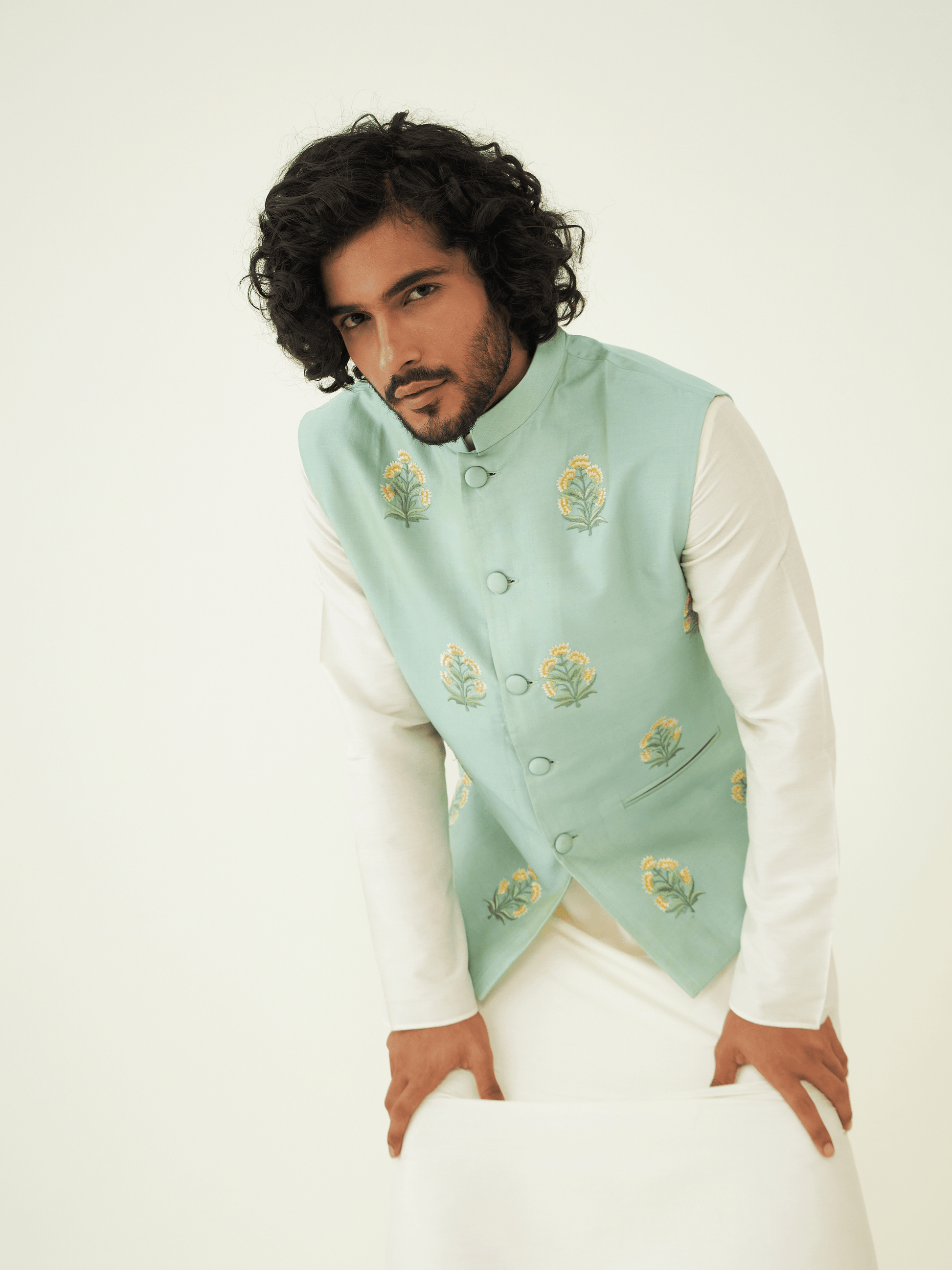 Green Festive Wear Silk Jacket at Kamakhyaa by RoohbyRidhimaa. This item is Chanderi Silk, Festive Wear, Green, Jackets, Men Jackets, Menswear By RoohbyRidhimaa, Qala By RoohbyRidhimaa, Regular Fit, Resham Embroidered, Silk Chanderi