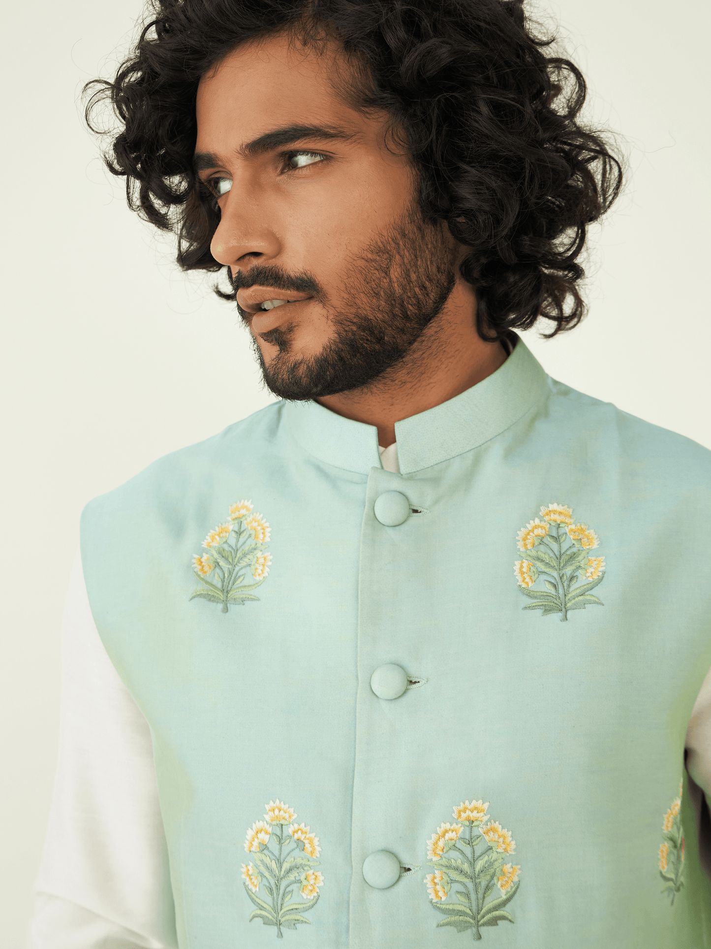 Green Festive Wear Silk Jacket at Kamakhyaa by RoohbyRidhimaa. This item is Chanderi Silk, Festive Wear, Green, Jackets, Men Jackets, Menswear By RoohbyRidhimaa, Qala By RoohbyRidhimaa, Regular Fit, Resham Embroidered, Silk Chanderi