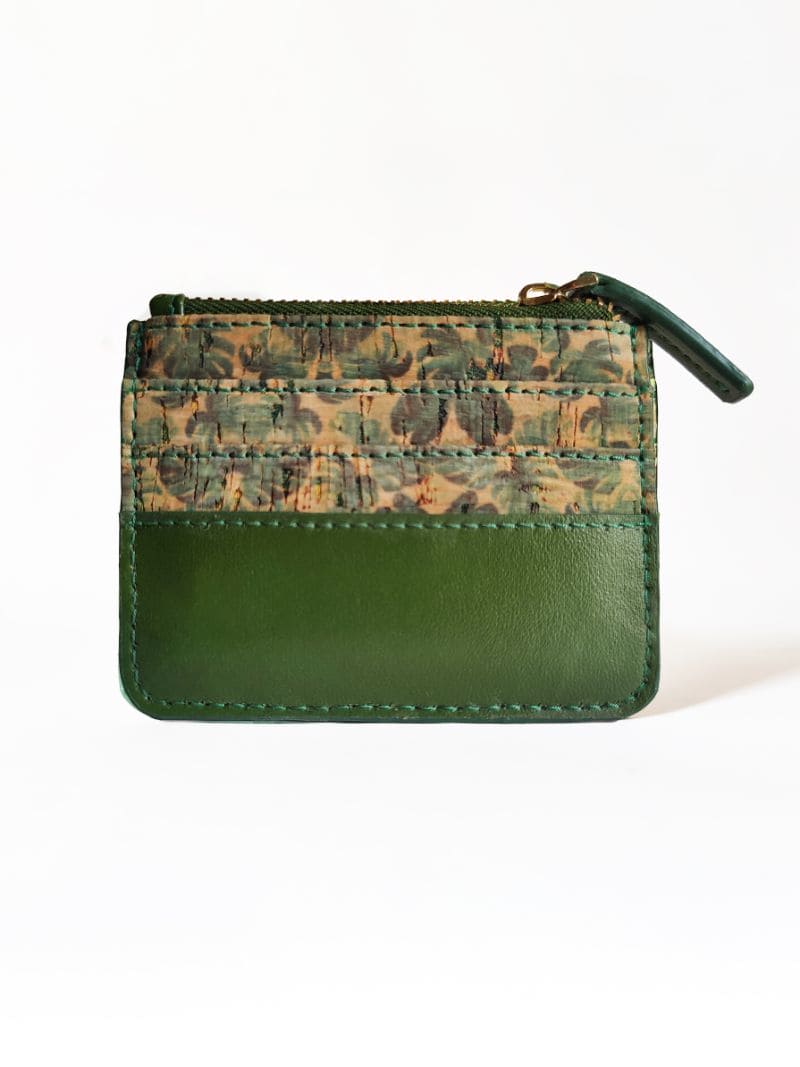 Green Floral Print Cardholder at Kamakhyaa by Green Hermitage. This item is Cactus Leather, Cardholders, Casual Wear, Floral Prints, Free Size, Green, Hemp, Lyocell, Recycled