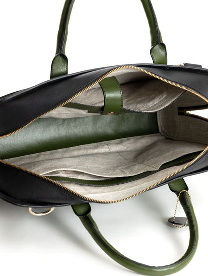 Green Office Wear Laptop Bag at Kamakhyaa by Green Hermitage. This item is Cactus Leather, Free Size, Green, Hemp, Laptop Bags, Lyocell, Office Wear, Recycled, Solids