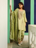 Green Party Wear Silk Kurta Set with Dupatta at Kamakhyaa by RoohbyRidhimaa. This item is Chanderi Silk, Dupattas, Embroidered, Green, Kurta Set with Dupattas, Kurta Sets, Party Wear, Relaxed Fit, Sequins, Silk Chanderi, Toxin free, Viscose Raw Silk, Zari Embroidered