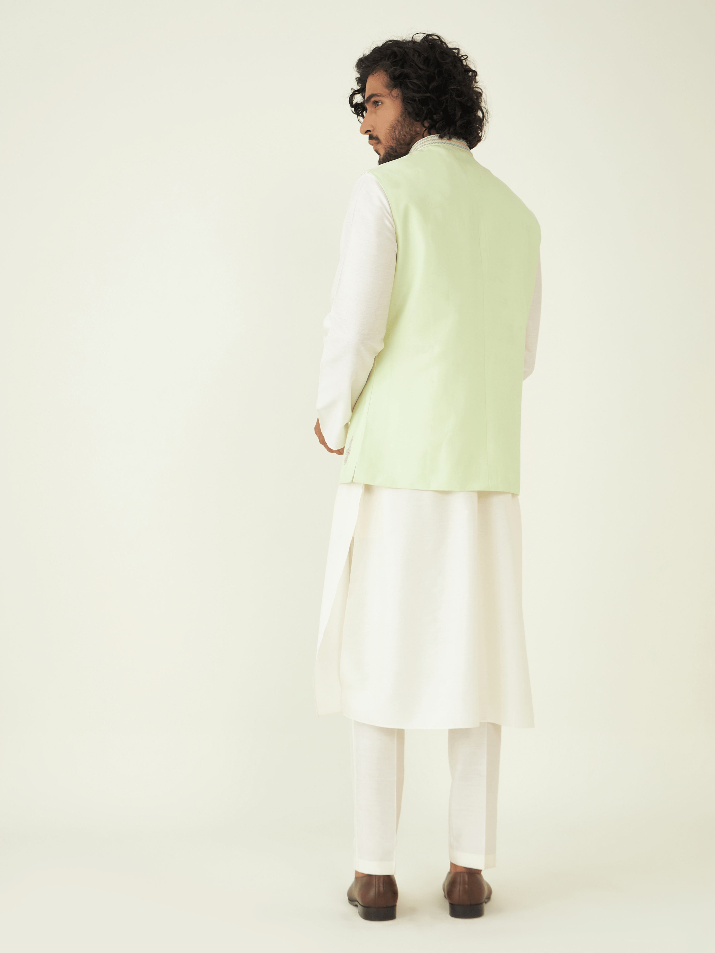 Green Resham Embroidered Silk Jacket at Kamakhyaa by RoohbyRidhimaa. This item is Aangan By RoohbyRidhimaa, Chanderi Silk, Eid Special, Eid Wear, Engagement, Festive Wear, Green, Indian Wear, Jackets, Men Jackets, Men Overlays, Menswear, Menswear By RoohbyRidhimaa, missing, Regular Fit, Resham Embroidery, Sangeet Function, Silk Chanderi, Traditional Wear, Wedding Wear, Winter Products
