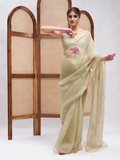 Green Resham Embroidered Silk Saree Set at Kamakhyaa by RoohbyRidhimaa. This item is Embroidered, Festive Wear, Free Size, Green, Resham Embroidered, Saree Sets, Toxin free