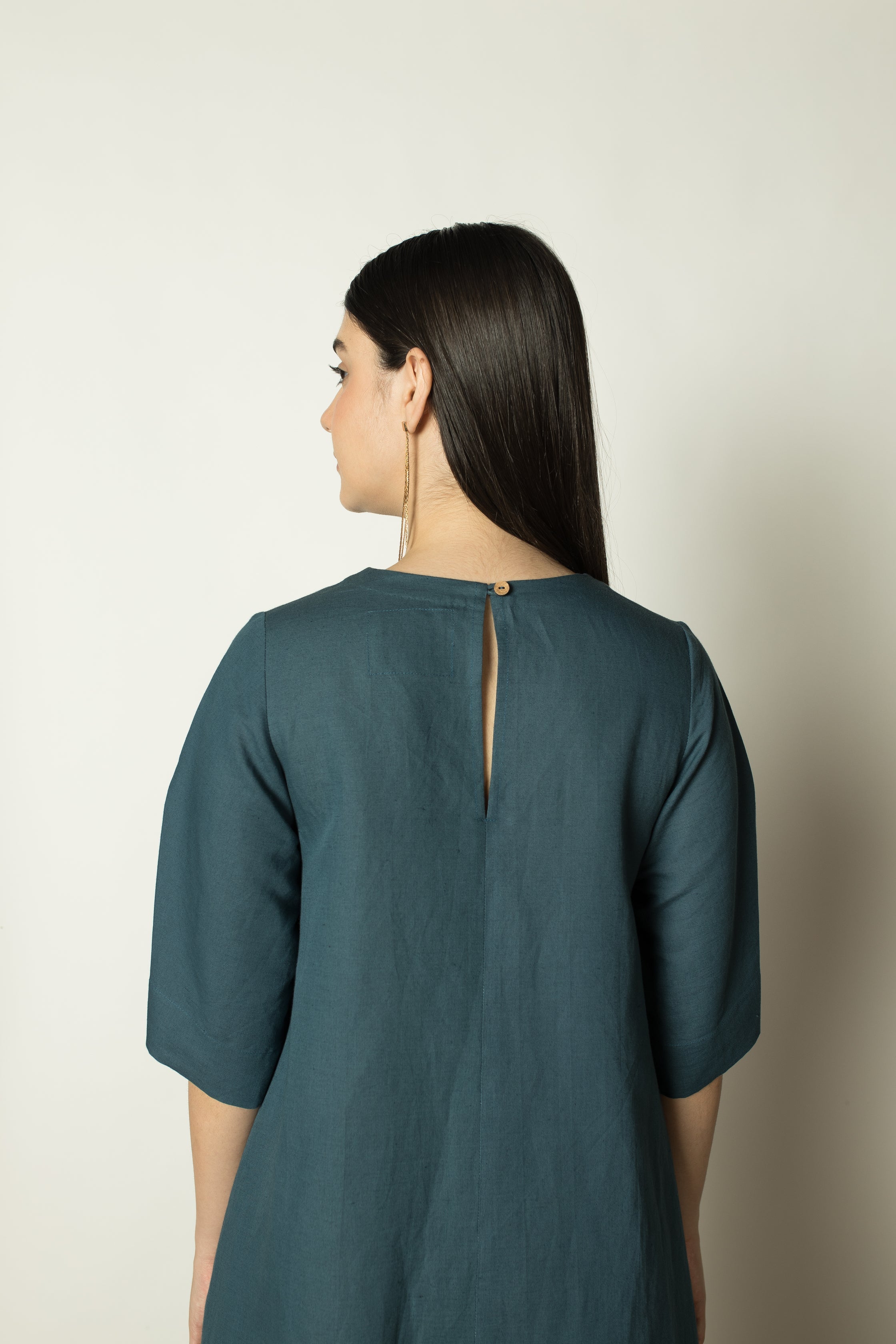 Green Solid A Line Maxi Dress at kamakhyaa.com by Anushé Pirani. This item is Birthday Collection, Brunch Wear, Cotton Hemp, Green, Maxi Dresses, Nostalgic Whispers by Anushe Pirani, Relaxed Fit, Review September 2025, Womenswear