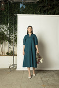 Green Solid A Line Maxi Dress at kamakhyaa.com by Anushé Pirani. This item is Birthday Collection, Brunch Wear, Cotton Hemp, Green, Maxi Dresses, Nostalgic Whispers by Anushe Pirani, Relaxed Fit, Review September 2025, Womenswear