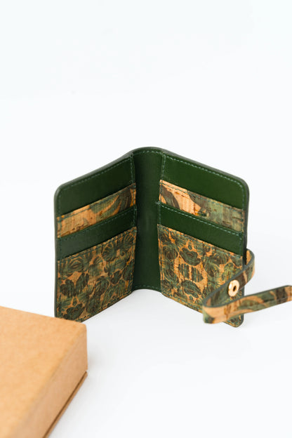 Green Solid Cardholder at Kamakhyaa by Green Hermitage. This item is Cactus Leather, Cardholders, Free Size, Green, Hemp, Lyocell, Office Wear, Recycled, Solids