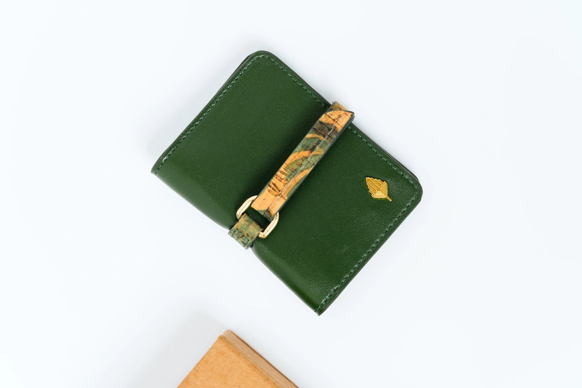 Green Solid Cardholder at Kamakhyaa by Green Hermitage. This item is Cactus Leather, Cardholders, Free Size, Green, Hemp, Lyocell, Office Wear, Recycled, Solids