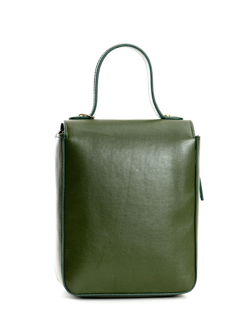 Green Solid Crossbody Bag at Kamakhyaa by Green Hermitage. This item is Cactus Leather, Crossbody Bags, Evening Wear, Free Size, Green, Hemp, Lyocell, Recycled, Solids