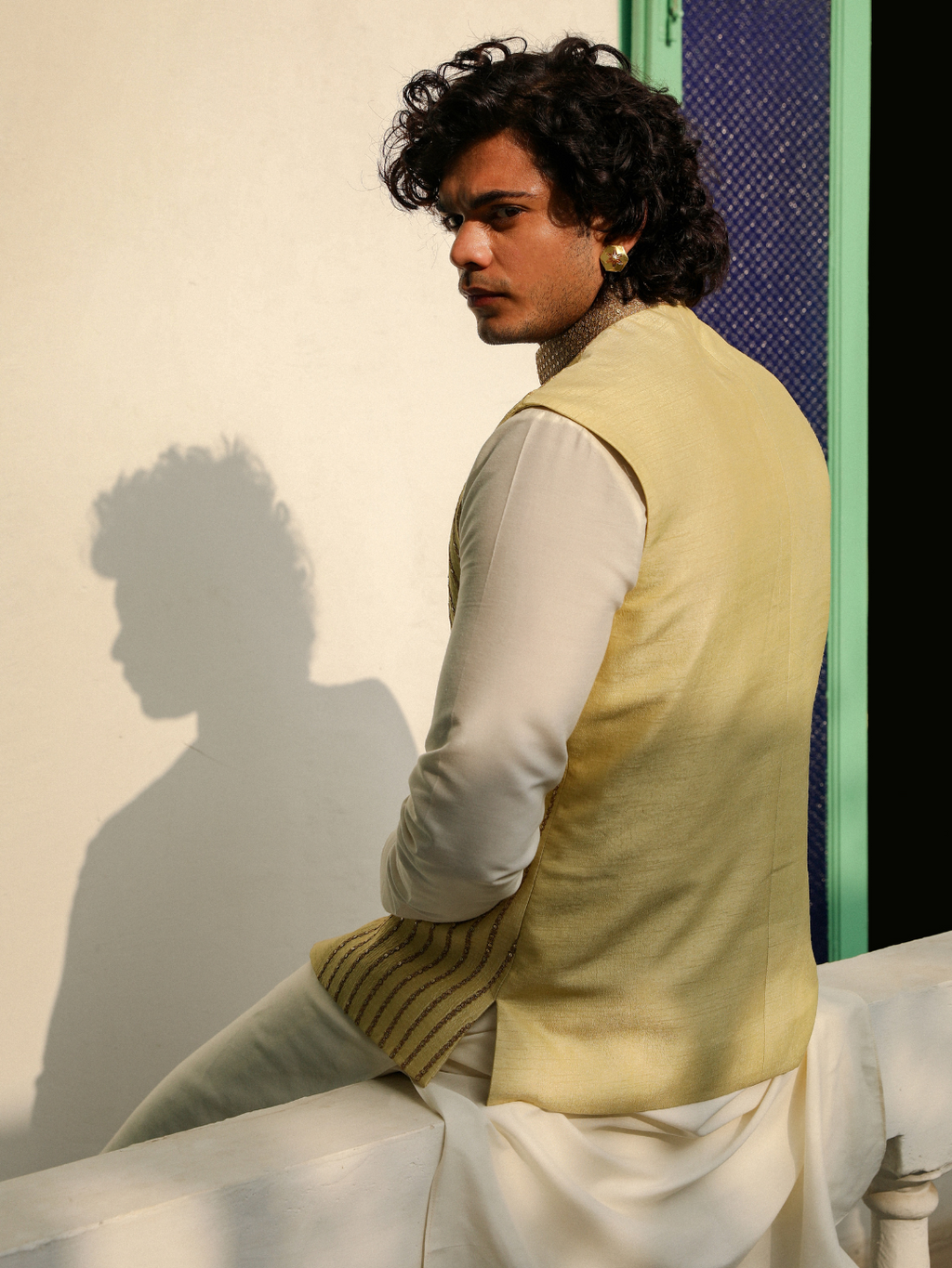 Green Zari Embroidered Silk Jacket at Kamakhyaa by RoohbyRidhimaa. This item is Aangan By RoohbyRidhimaa, Diwali Wear, Eid Special, Eid Wear, Festive Wear, Green, Indian Wear, Jackets, Men Jackets, Men Overlays, Menswear, Menswear By RoohbyRidhimaa, missing, Regular Fit, Sangeet Function, Traditional Wear, Viscose, Viscose Raw Silk, Wedding Wear, Winter Products, Zari Embroidery