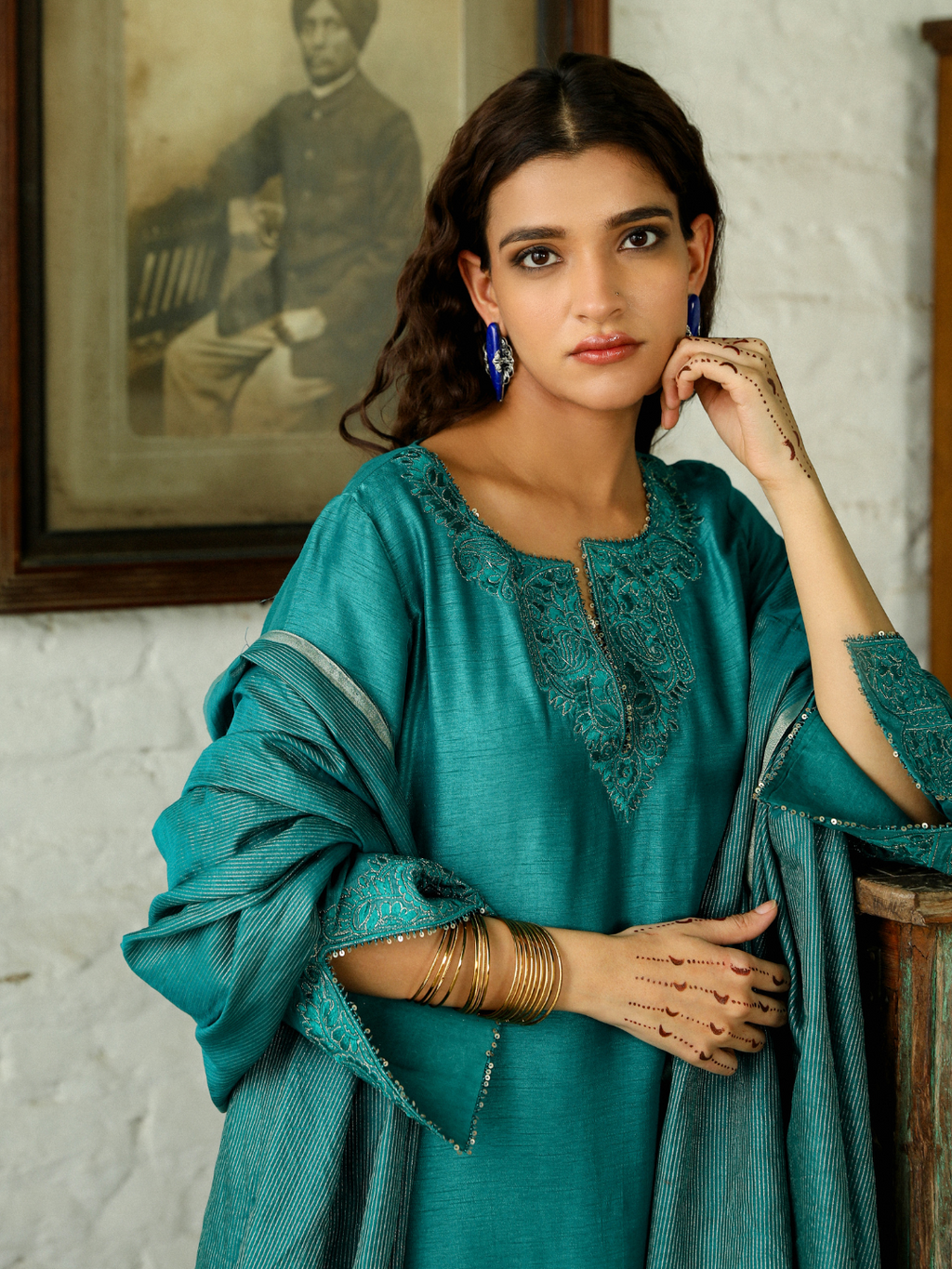 Green Zari and Resham Embroidered Kurta Set with Dupatta at Kamakhyaa by RoohbyRidhimaa. This item is Casual Wear, Chanderi, Dupattas, Embroidered, Green, Kurta Set with Dupattas, Kurta Sets, Relaxed Fit, Resham, Resham Embroidered, Sequins, Toxin free, Viscose Raw Silk, Zari Embroidered
