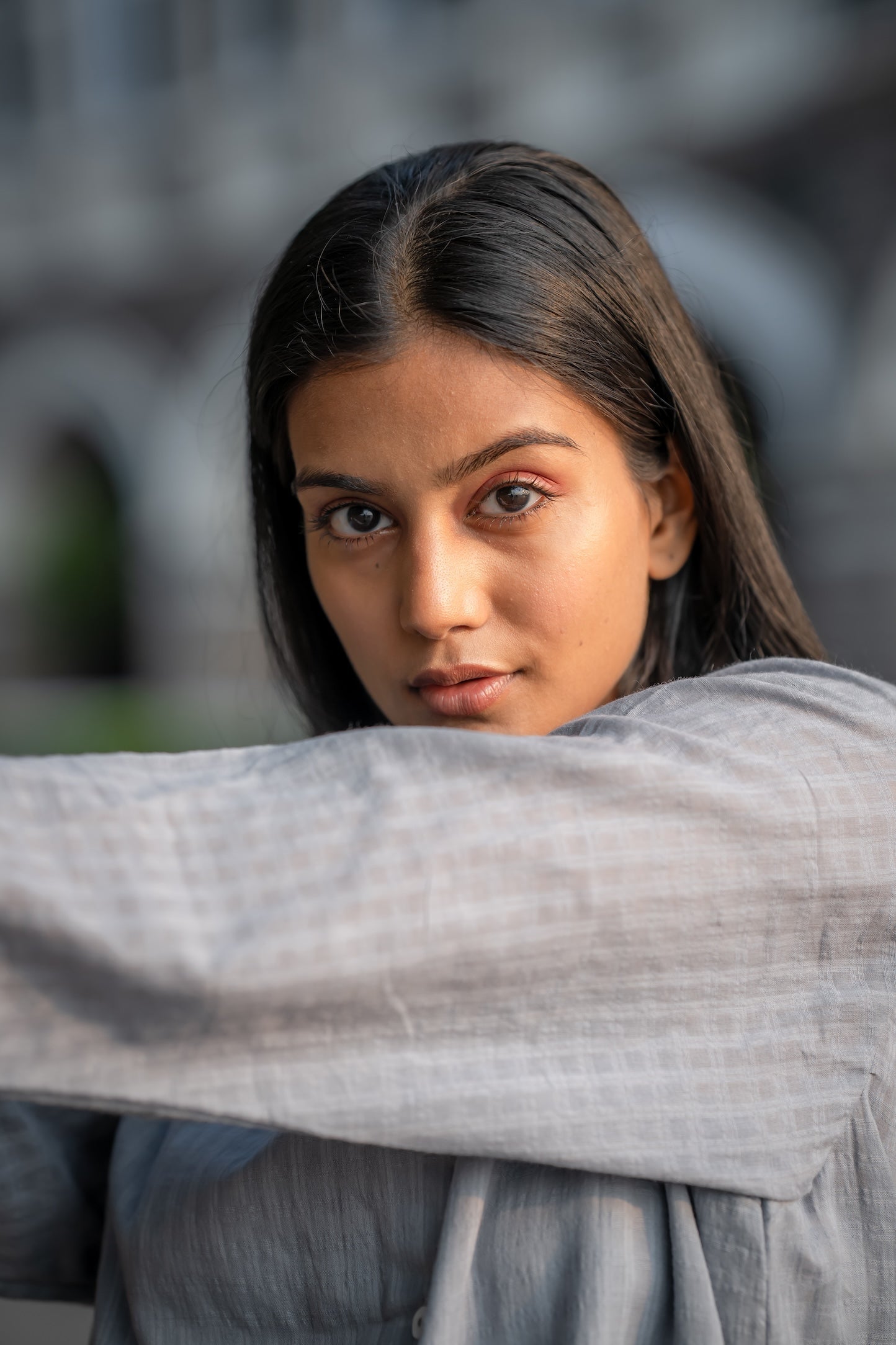 Grey Button-Down Handwoven Shirt at Kamakhyaa by Krushnachuda. This item is Chilika by Krushnachuda, Grey, Handloom Cotton, Loose Fit, Natural Dye, Organic, Outerwear, Self Design, Under $100, Womenswear