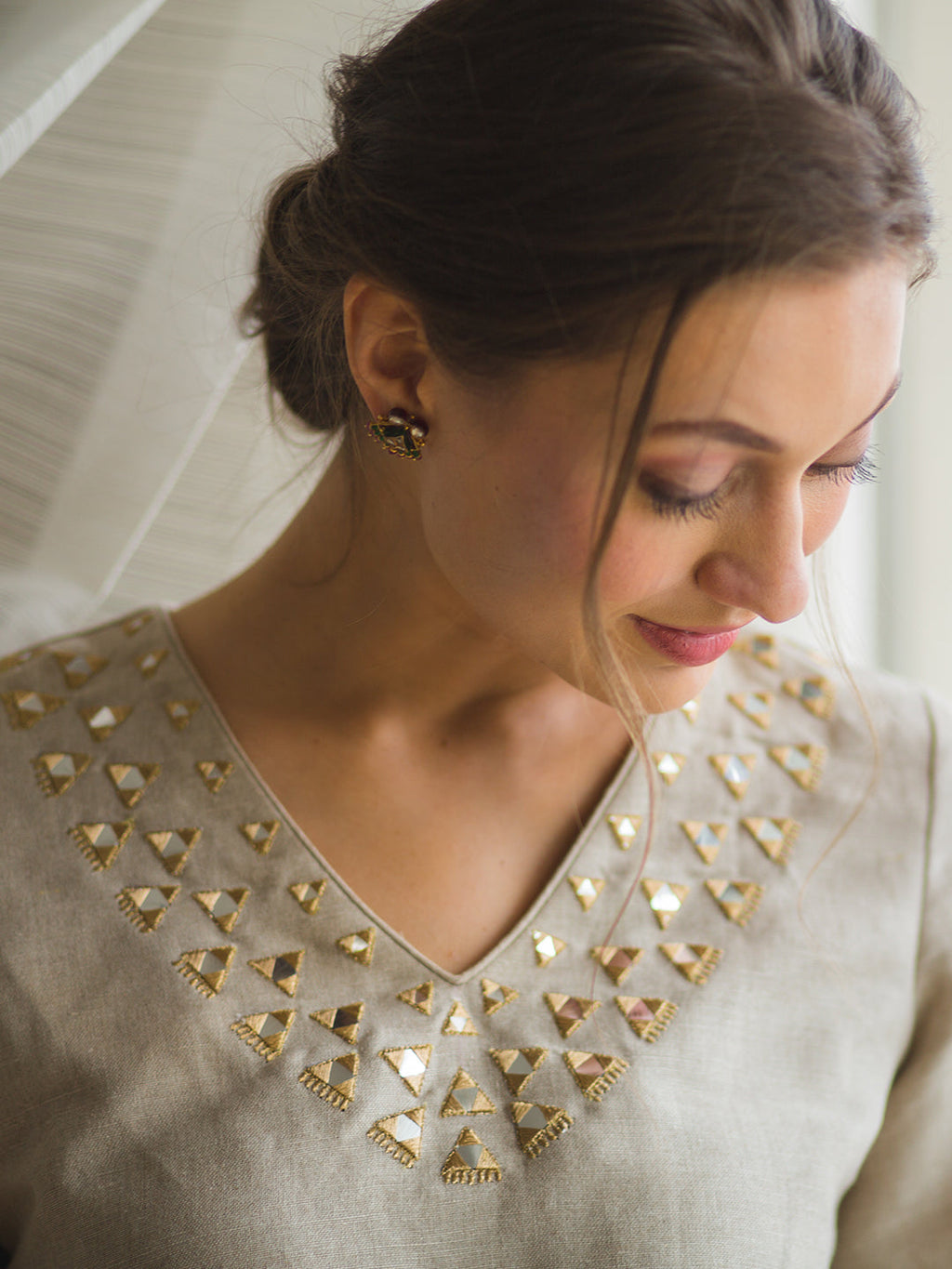 Grey Organza Mirror Work Kurta Set with Dupatta at Kamakhyaa by RoohbyRidhimaa. This item is Dupattas, Embroidered, Festive Wear, Grey, Kurta Set with Dupattas, Kurta Sets, Linen, Mirror Work, Organza, Relaxed Fit, Toxin free