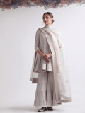 Grey Silk Organza Sharara Set at Kamakhyaa by RoohbyRidhimaa. This item is Cotton, Festive Wear, Gotta Embroidery, Grey, Organza, Regular Fit, Sharara Sets, Silk, Silk Organza, Toxin free