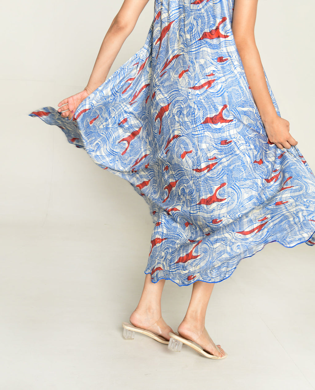 Halter Neck Dress at Kamakhyaa by Rias Jaipur. This item is Abstract Prints, Bhram by Rias Jaipur, Casual Wear, Cotton bemberg, Halter Neck Dresses, Multicolor, Organic, Regular Fit