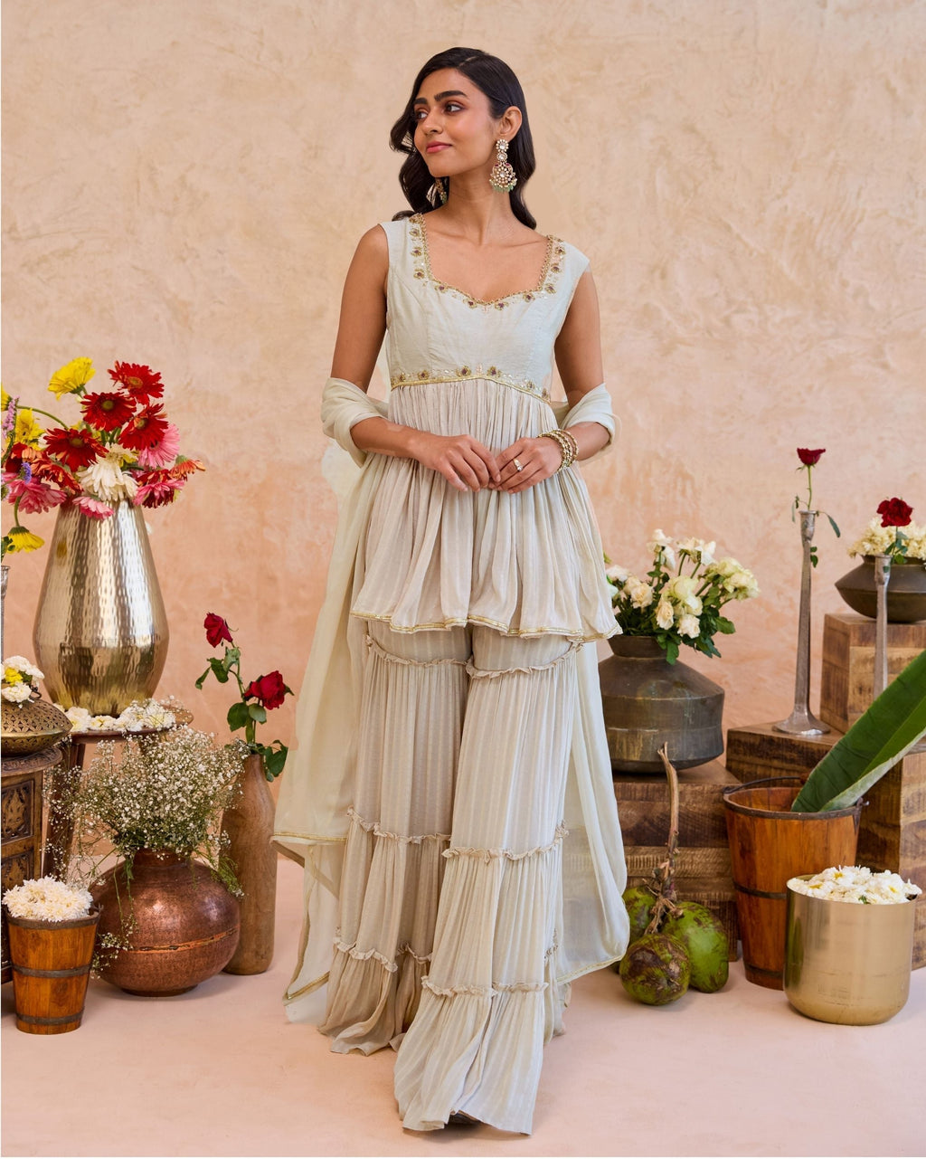 Haya Sharara Set at kamakhyaa.com by Taro. This item is Jashn-E-Taro - The Trousseau Edit by Taro, Under $50