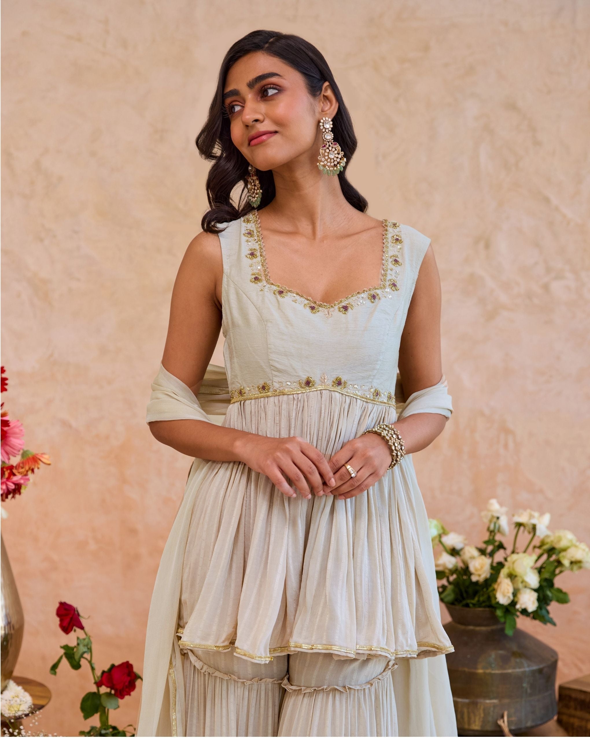 Haya Sharara Set at kamakhyaa.com by Taro. This item is Jashn-E-Taro - The Trousseau Edit by Taro, Under $50