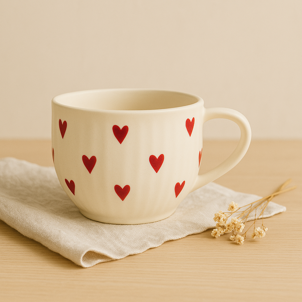 Heartfully Yours – Hand-Painted Ceramic Mug at Kamakhyaa by Aetherea World. This item is 