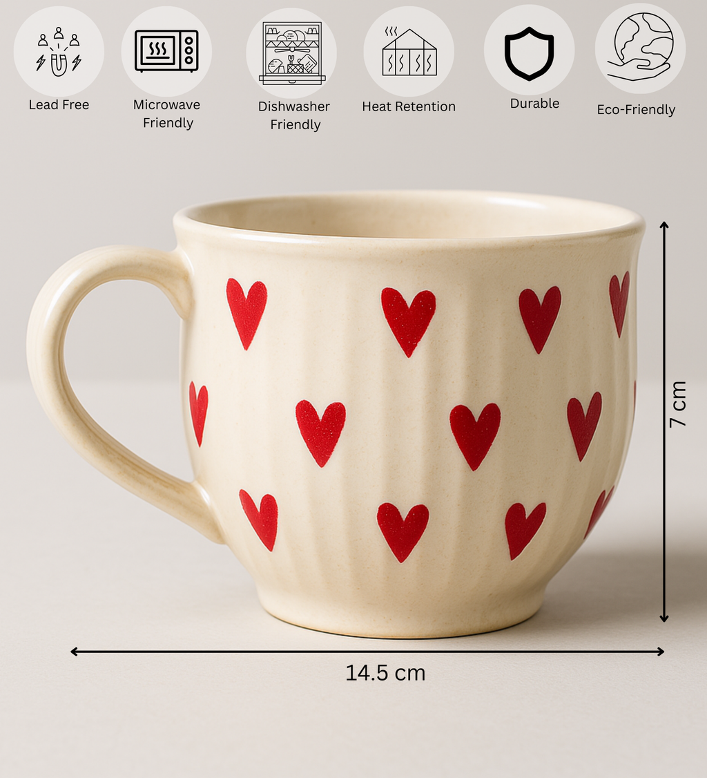 Heartfully Yours – Hand-Painted Ceramic Mug at Kamakhyaa by Aetherea World. This item is 