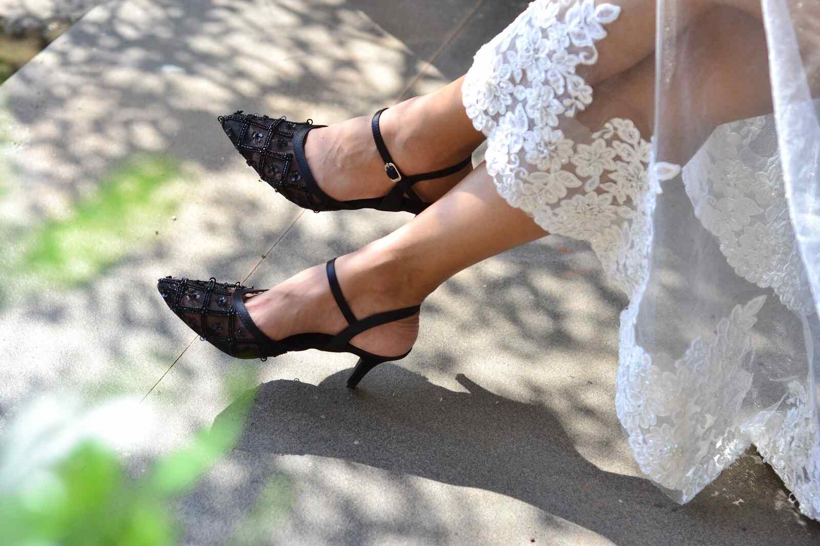 Heels-Noir Vintage Ankle Loop, Black, bridal, Casual Wear, Closed Toes, Embellished, Faux Leather, Festive Wear, Heels, Natural, Upcycled, Vegan, Wedding Gifts Kamakhyaa