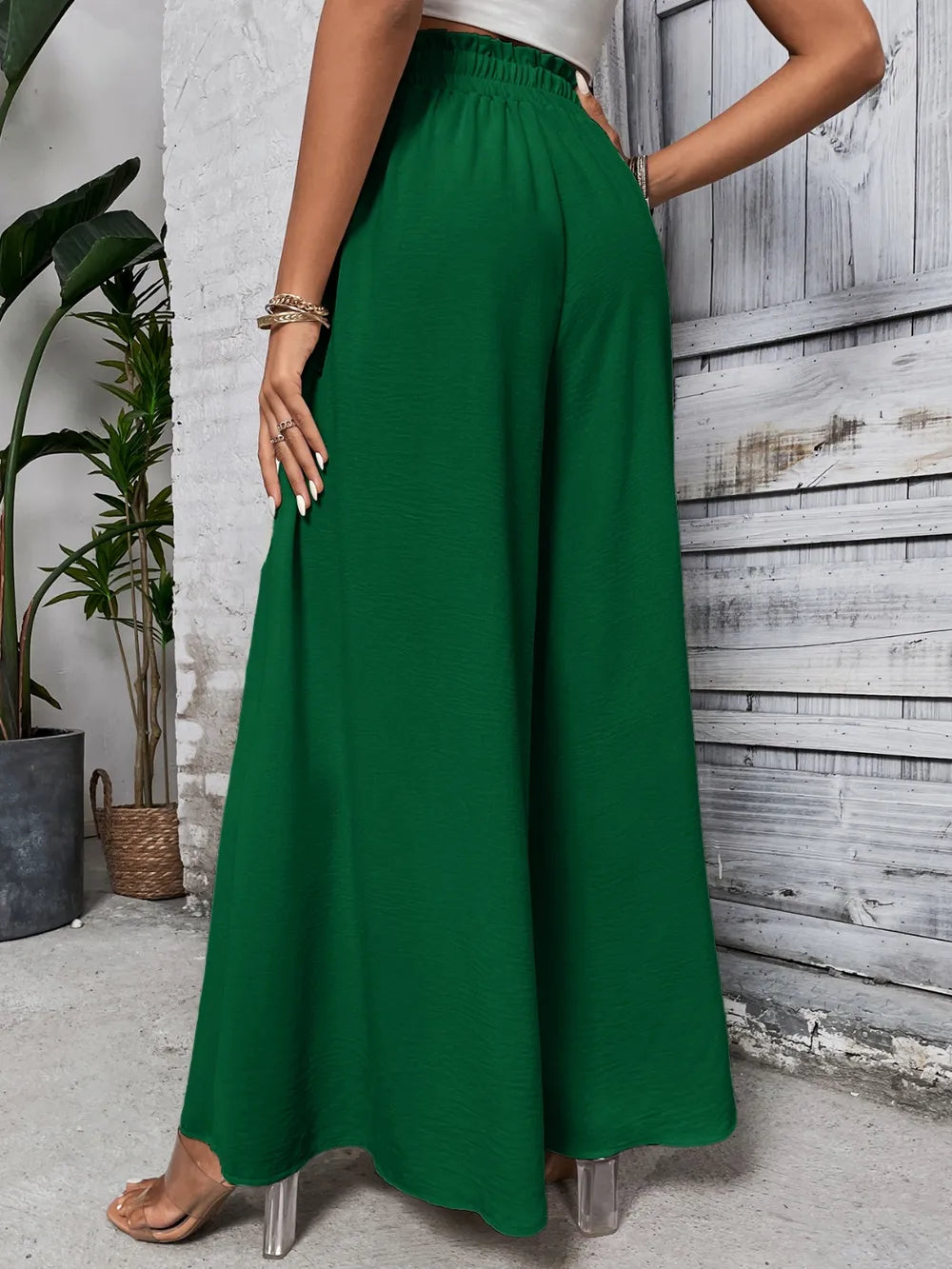 Honey Tied High Waist Wide Leg Pants at kamakhyaa.com by Trendsi. This item is Honey, Ship From Overseas, Under $100