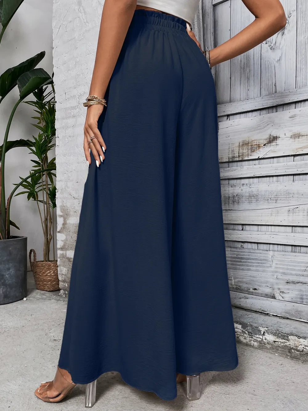 Honey Tied High Waist Wide Leg Pants at kamakhyaa.com by Trendsi. This item is Honey, Ship From Overseas, Under $100