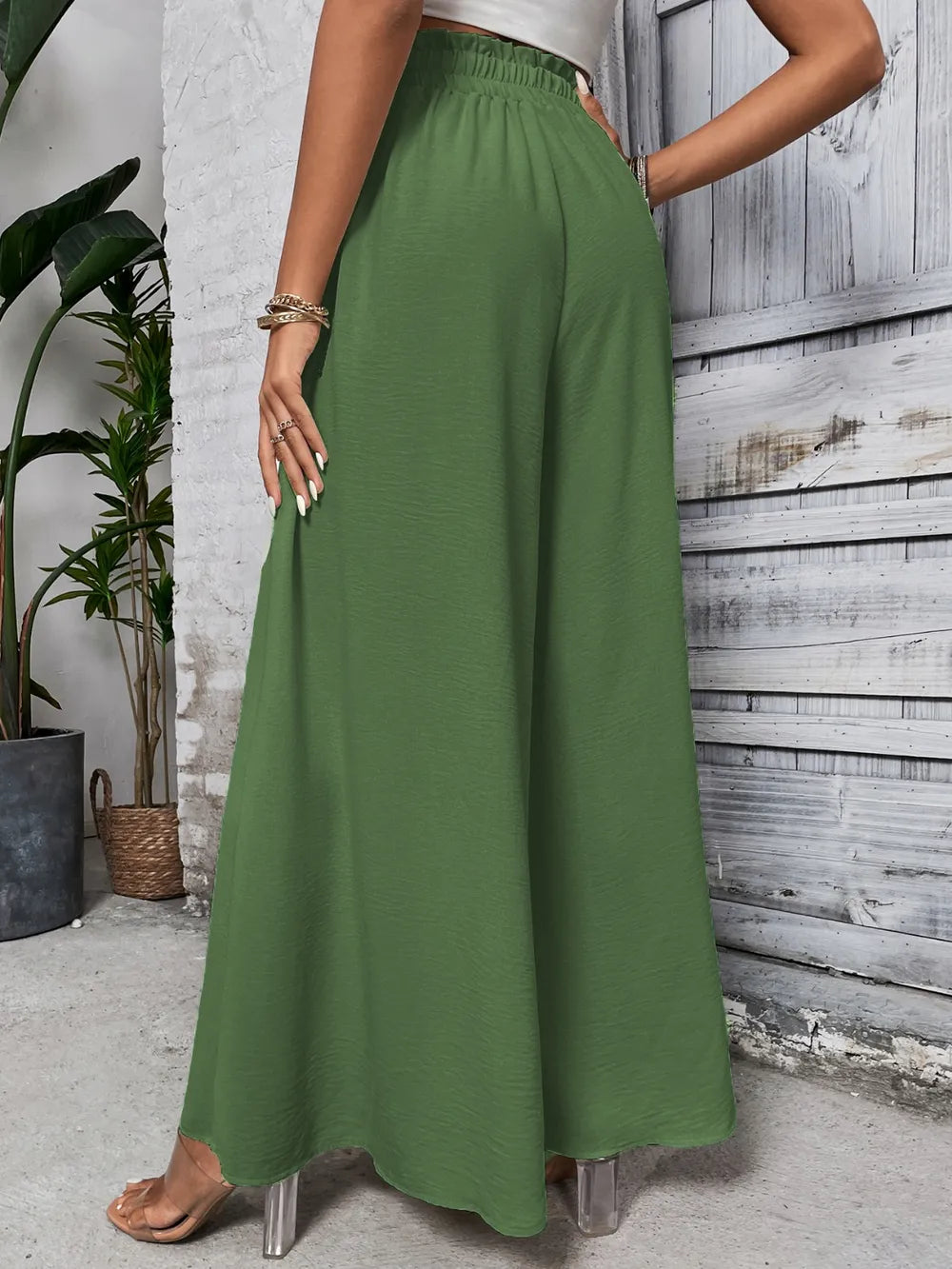 Honey Tied High Waist Wide Leg Pants at kamakhyaa.com by Trendsi. This item is Honey, Ship From Overseas, Under $100