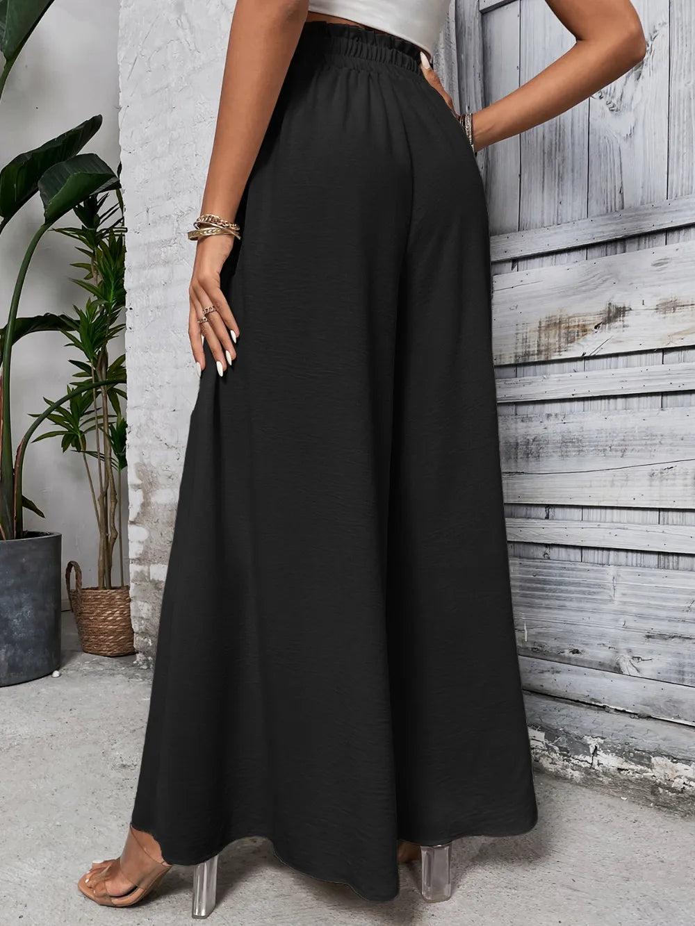 Honey Tied High Waist Wide Leg Pants at kamakhyaa.com by Trendsi. This item is Honey, Ship From Overseas, Under $100