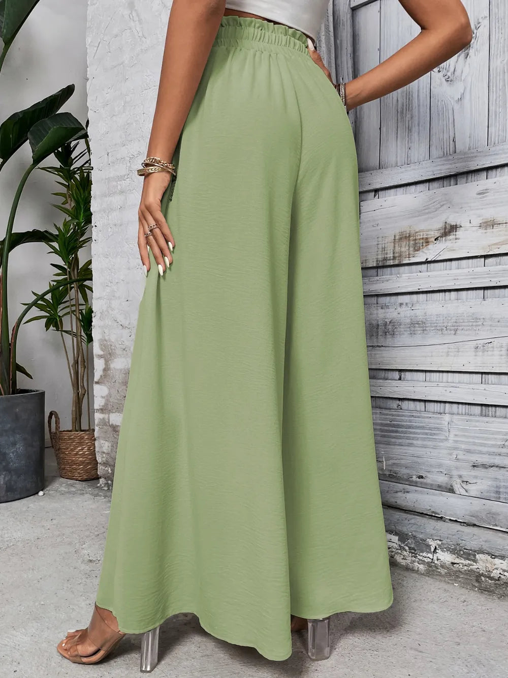 Honey Tied High Waist Wide Leg Pants at kamakhyaa.com by Trendsi. This item is Honey, Ship From Overseas, Under $100