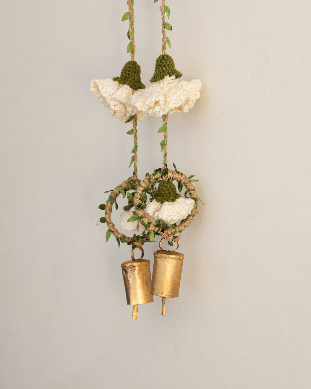 Ecru Marigold Hangings Set of 2 by Ikriit'm with Decor at Kamakhyaa for sustainable fashion