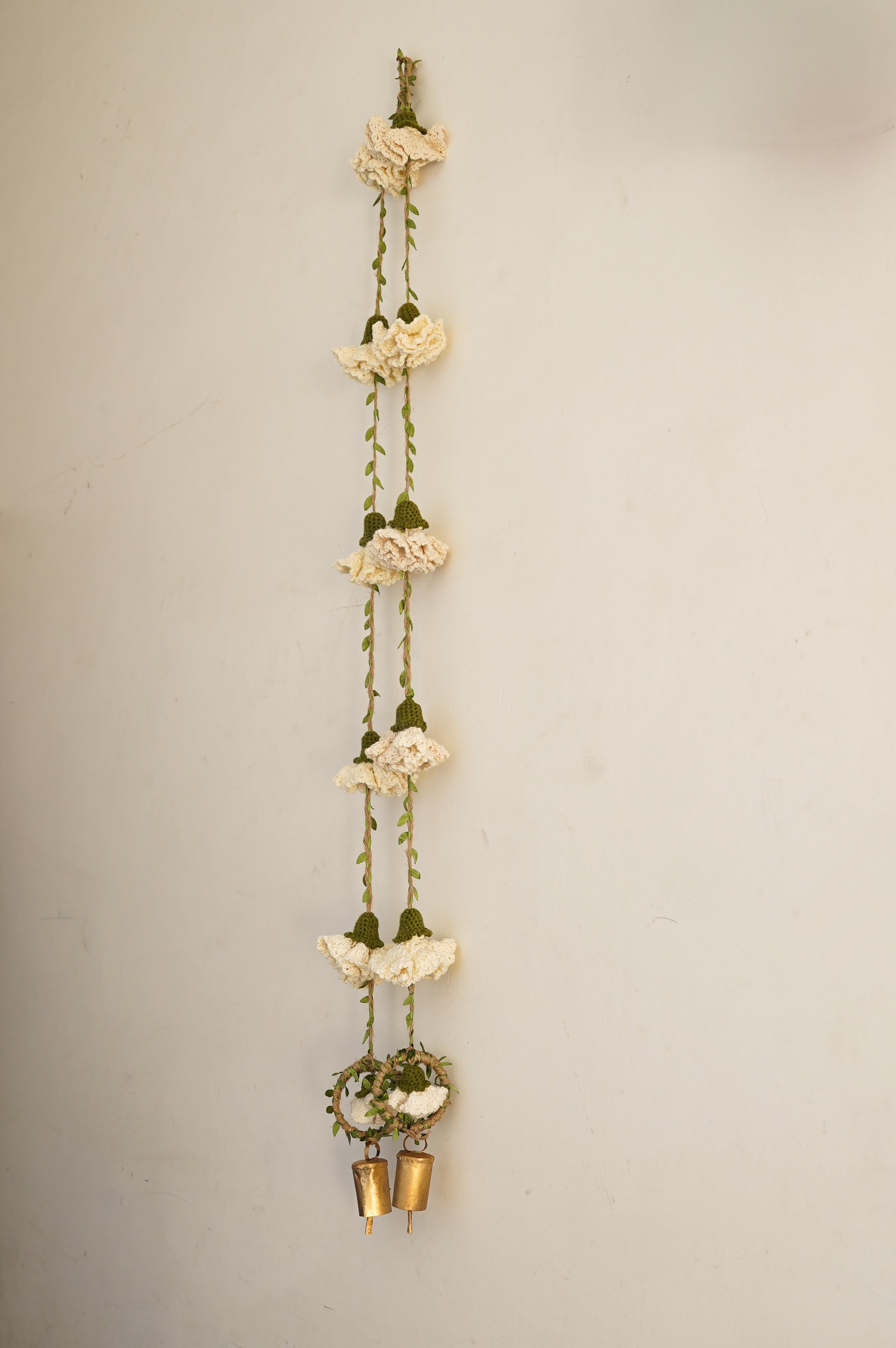 Ecru Marigold Hangings Set of 2 by Ikriit'm with Decor at Kamakhyaa for sustainable fashion